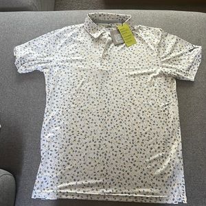 Puma MATTR - Fancy Plants Golf Polo - Bright White/Mustard Seed
